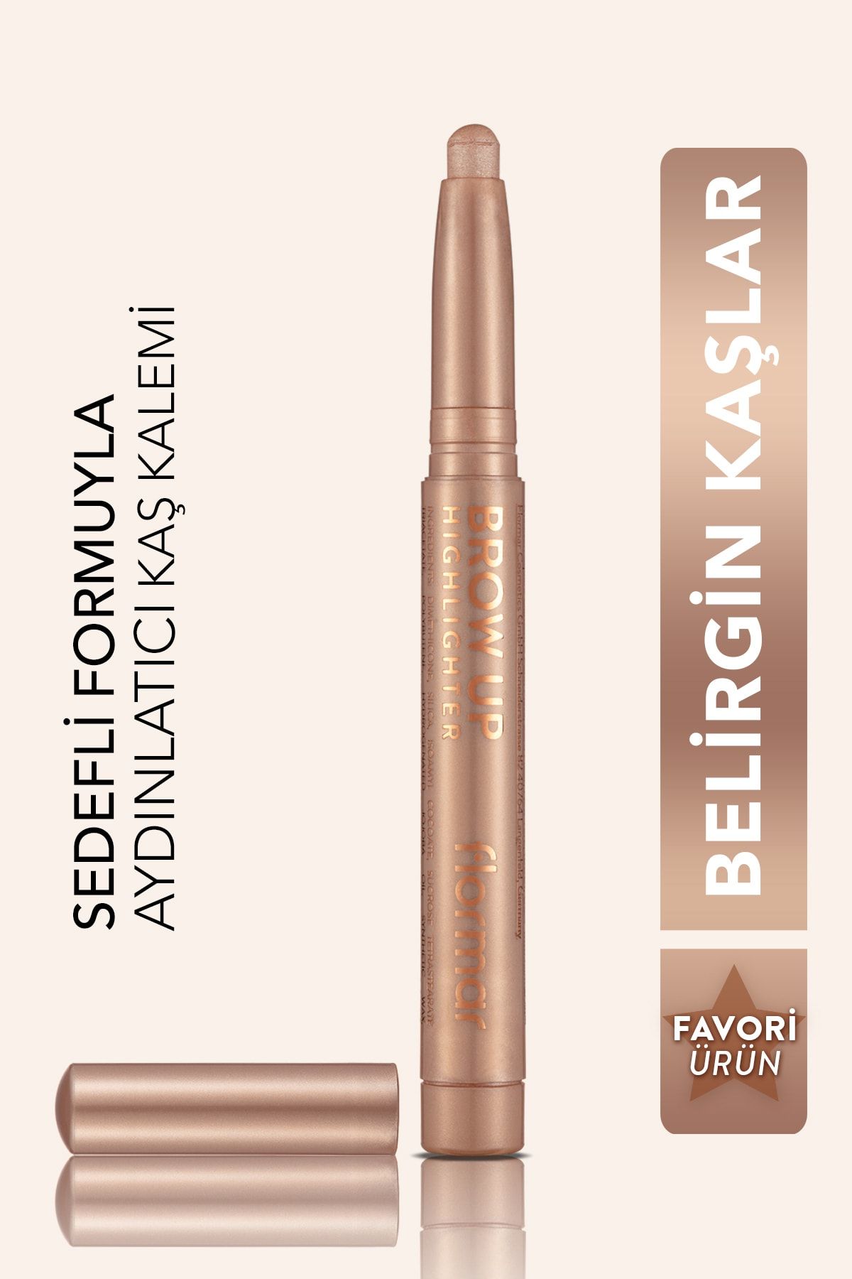 Asansörlü Aydınlatıcı Kaş Kalemi Uçuk Kahve -brow Up Highlighter Pencil-000 Champagne-8690604622269